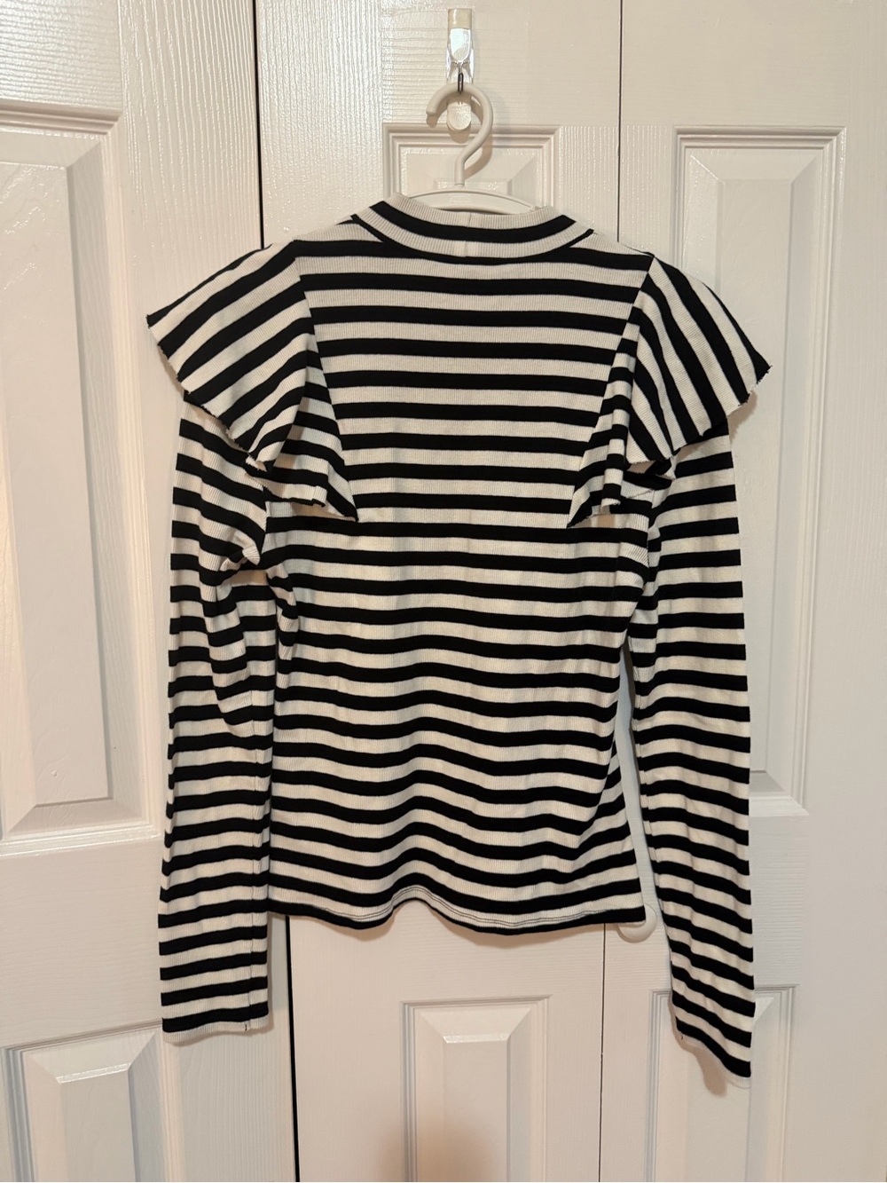 Veronica Beard Jeans Dawson Tee White/Black Size Medium - Picture 5 of 5